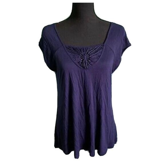 Anthropologie Tops - ANTHROPOLOGIE Vanessa Virginia Navy Tunic w. Woven Window @ Front, S